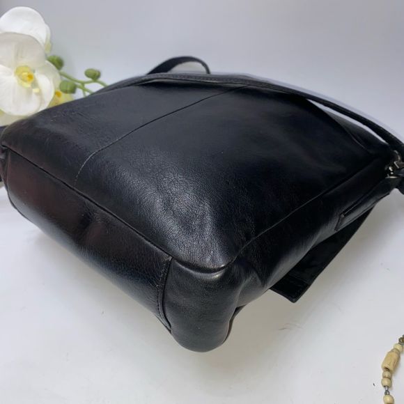 Fossil Flap Leather Messenger Bag Black Medium - Picture 9 of 12
